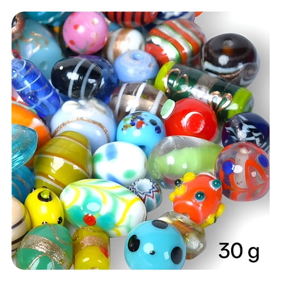 DESIGNICE 100-Piece Assorted Glass Beads for Jewelry Making,Necklaces Jewelry Beads