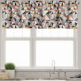 thumbnail image 3 of Ambesonne Geometric Valance & Curtain, Polygonal Modern Art, 55"x45", Orange Black White, 3 of 6