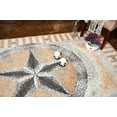 thumbnail image 2 of Furnish My Place Texas Plush Star Rug - 3 ft. 5 in. x 5 ft. 6 in., Beige Rustic, Novelty Lone Star Rug with Border, Jute Backing, 2 of 10