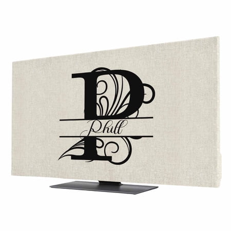 Indoor TV Cover 50 Inch, Letter P Elastic Monitor Dust Covers for Television, Desktop Computer Monogram Words Dustproof Fitted TV Cover for Inside 43.6"L x 24.5"H