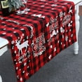 thumbnail image 6 of Christmas Table Runner,Classic Red Buffalo Plaid Seasonal Winter Xmas Holiday Kitchen Dining Table Decoration,Merry Xmas Table Runner Table Linens for Christmas Decorations 71*12 inch,Small Reindeer, 6 of 6