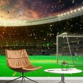 thumbnail image 3 of wall26 - Evening Stadium Arena Soccer Field Championship Win. Confetti and Tinsel Yellow Toning - Removable Wall Mural | Self-Adhesive Large Wallpaper - 100x144 inches, 3 of 6