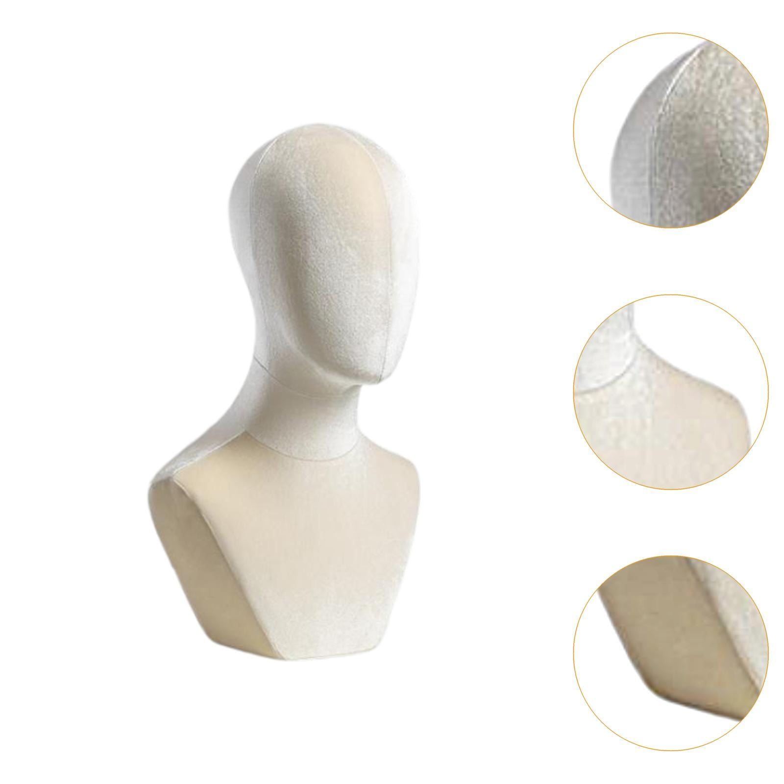 Serenable Bust Mannequin Head Versatile Holder for Headdress Commercial Use Hats Beige