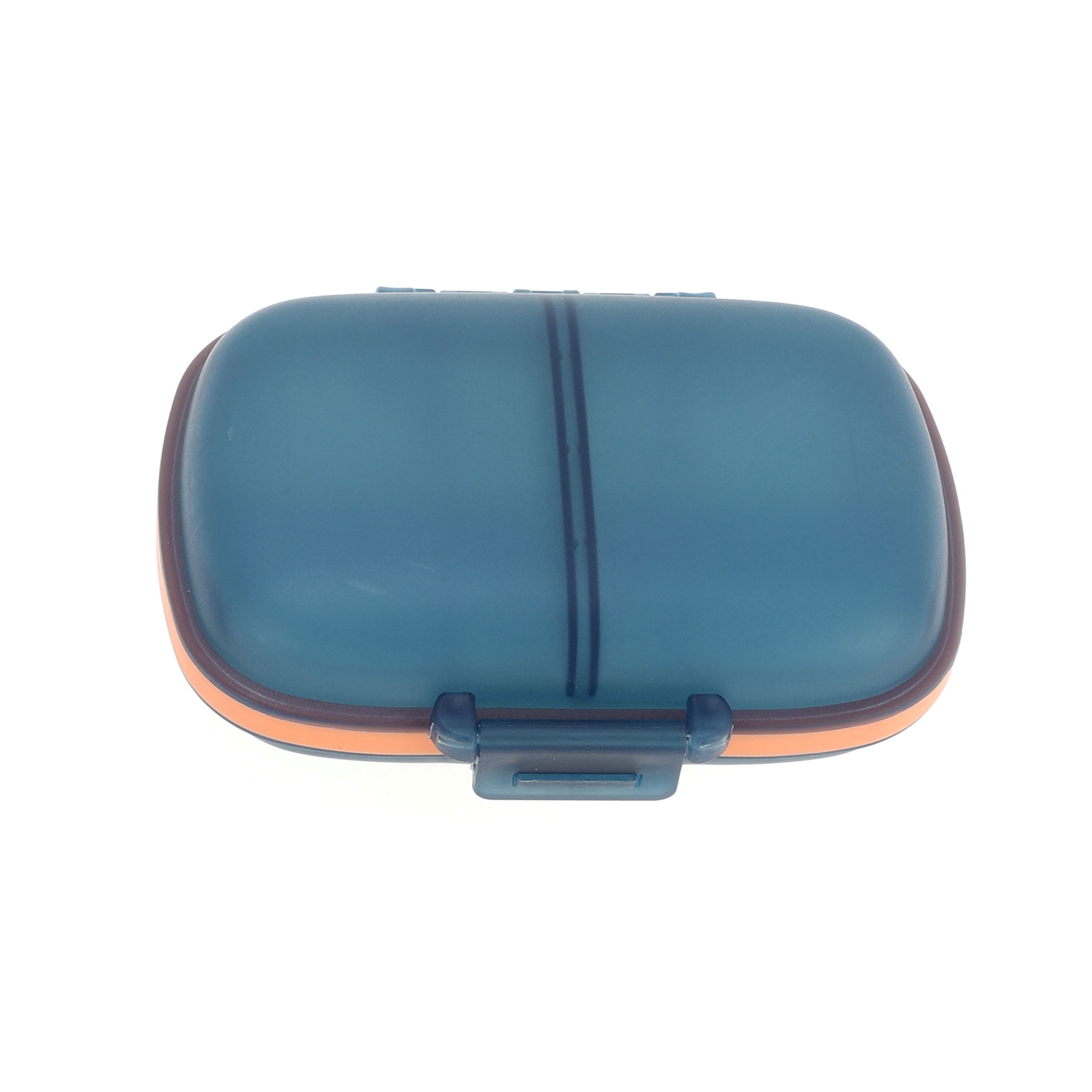 Unique Bargains 8 Grids Double Layers Pill Box for Travel Blue
