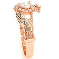 thumbnail image 3 of Claddagh White Topaz Diamond Ring In Solid 14k Rose Gold, 3 of 6