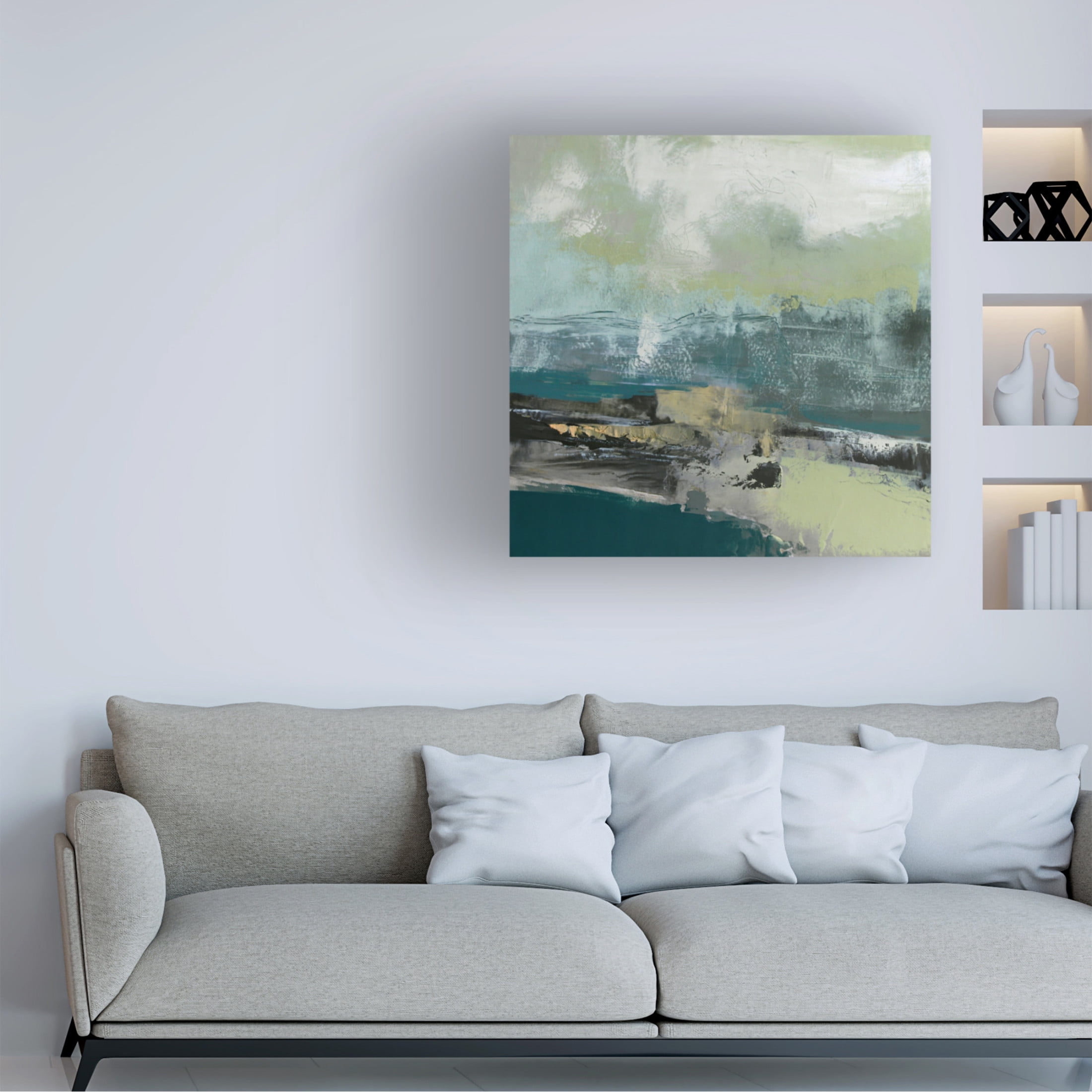 Canvas Wall Art - Jayne Walther 'Ebb and Flow' Wall Art for Living Room, Bedroom, or Office Décor by Trademark Fine Art - 24 x 24 Inches