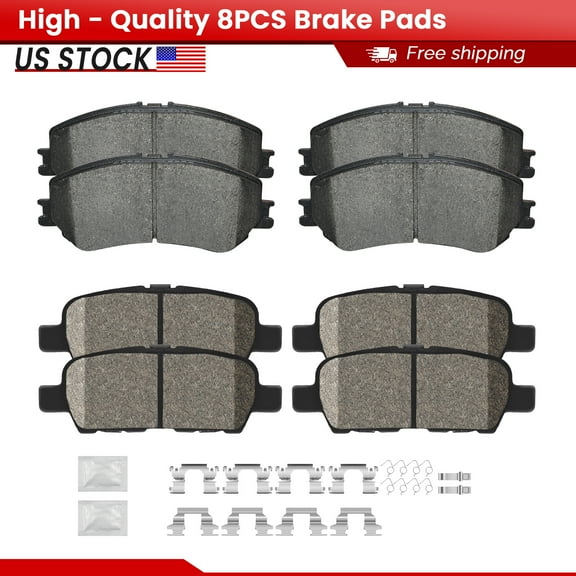 ACB ZONE Front and Rear Ceramic Brake Pads with Hardware for 2014 2015 2016 2017 2018 2019 2020 Nissan Rogue (S-1737 S-905)