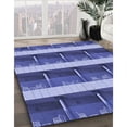 thumbnail image 3 of Ahgly Company Machine Washable Indoor Round Transitional Sky Blue Area Rugs, 4' Round, 3 of 7