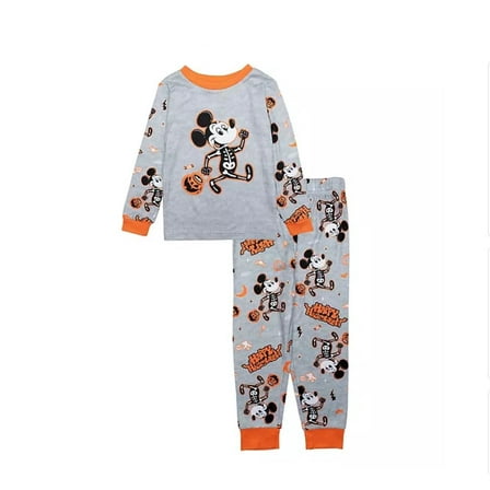 Mickey Mouse Trick Or Treat Skeleton Costume Boy's Halloween Pajama Set (Size 4)