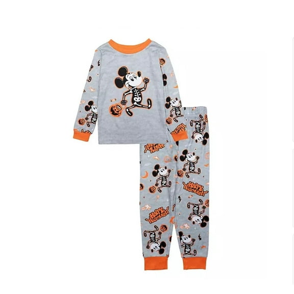 Mickey Mouse Trick Or Treat Skeleton Costume Boy's Halloween Pajama Set (Size 4)