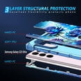 thumbnail image 2 of Casetego for Samsung Galaxy S23 Ultra 5G Case,Glow in The Dark Three Layer Heavy Duty Shockproof Full Body Protection Hard Plastic Bumper+Soft Silicone Case,Blue Rose, 2 of 8