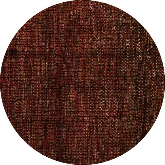 Ahgly Company Indoor Round Abstract Orange Modern Area Rugs, 4' Round
