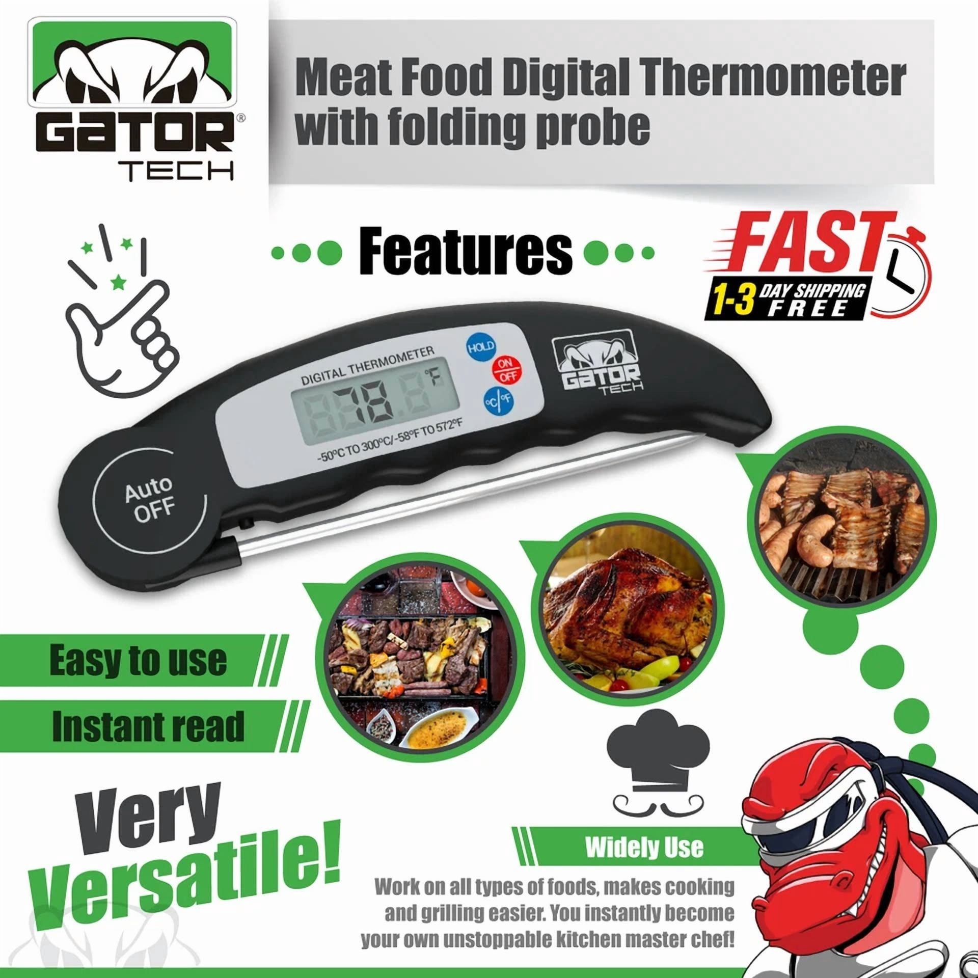 CRESTIN- Meat Food Thermometer Digital Fast Instant Read For Cooking Bbq Grill Kitchen
