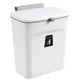 thumbnail image 2 of Contenedor de abono de cocina para encimera o debajo del fregadero, bote de basura pequeño colgante con tapa para cubo de abono montable en armario, blanco, 2 of 5