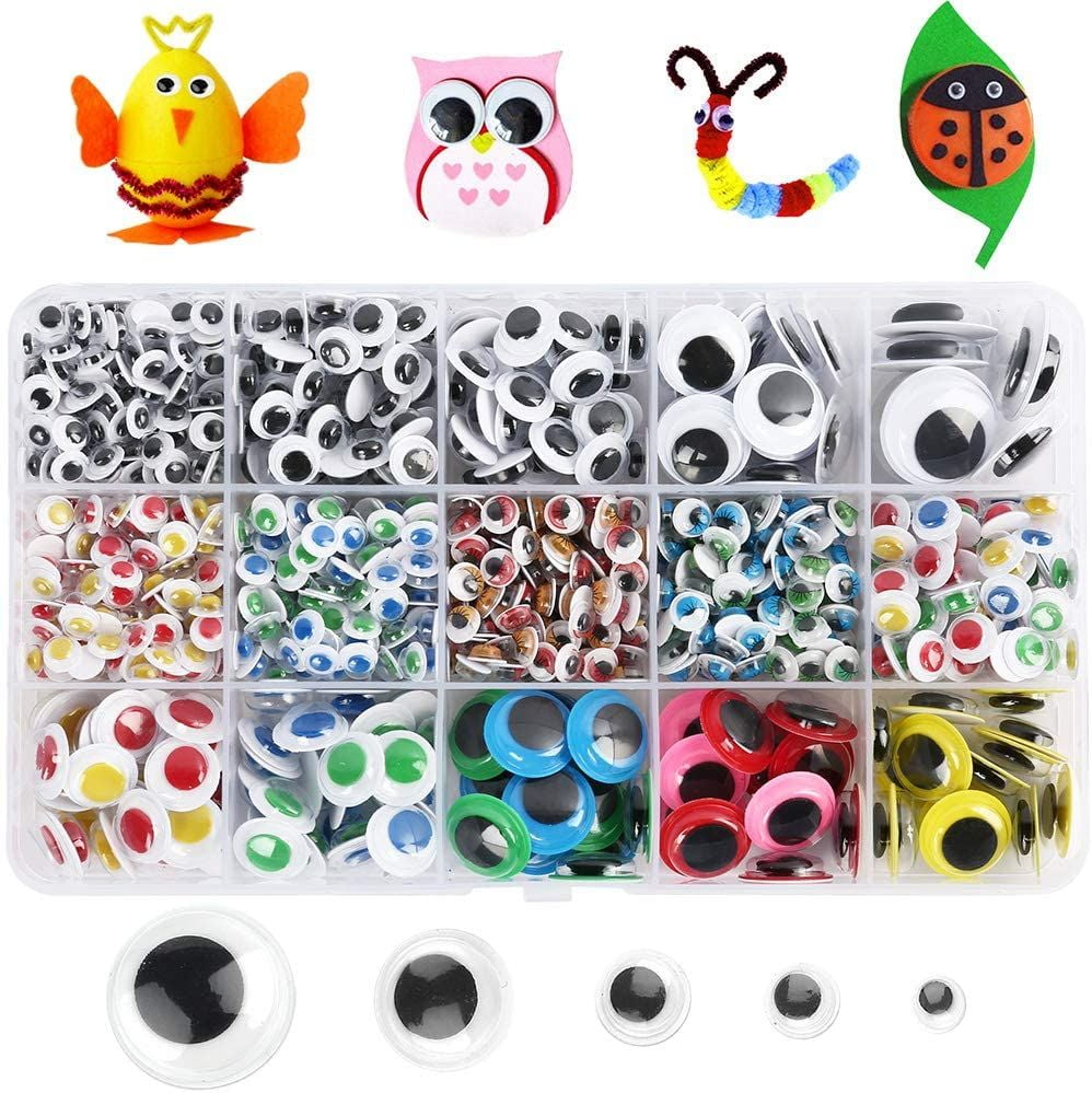 LotFancy 1100Pcs Mixed Googly Wiggle Eyes SelfAdhesive for Craft