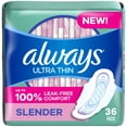 thumbnail image 1 of Always Ultra Thin Feminine Pads with Wings for Women, Slender Absorbency, Unscented, 1 of 9