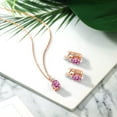 thumbnail image 4 of Gem Stone King 18K Rose Gold Plated Silver Pendant and Earrings Jewelry Set Pink and White Moissanite (6.20 Cttw), 4 of 4