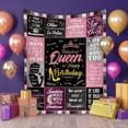 thumbnail image 2 of Queen Birthday Gifts for Women, Unique Happy Birthday Fleece Throw Blanket 50" x 60", Funny Women's Birthday Decorations Gifts, Best Queen Birthday Gfit Ideas for Mom, Wife, Sister, Friends, Female, 2 of 7