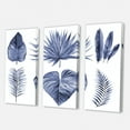 thumbnail image 3 of Blue Watercolor Tropical Leaves IV 28 in x 36 in Painting Canvas Art Print, by Designart Set of 3, 3 of 3