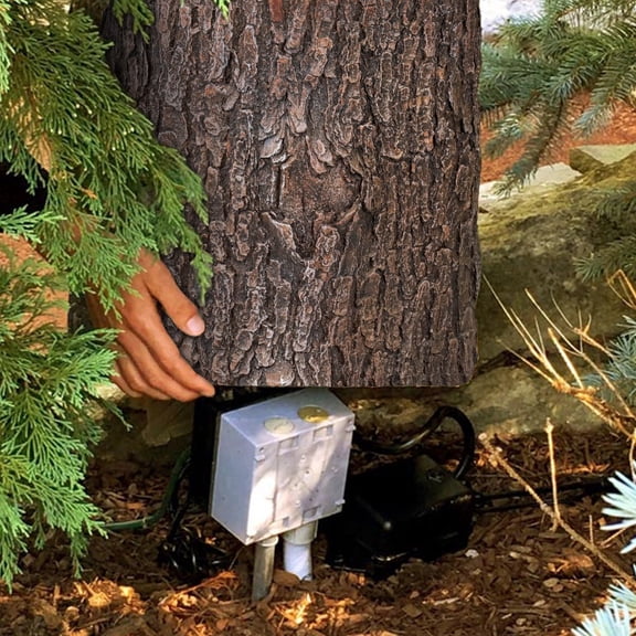 Willwolf 16.5"H Outdoor Faux Oak Stump Cover Cement Simulation Tree Stump Garden Stake Decor