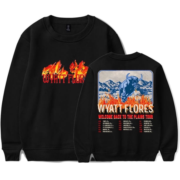 Wyatt Flores Bienvenido a The Plains Tour 2025 Merch Sudaderas con cuello redondo Moda unisex Manga larga