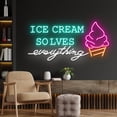 thumbnail image 3 of Handmadetneonsign Ice cream solves everything neon sign, Ice cream shop neon sign, Ice cream art, 3 of 5