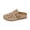 Khaki, variant on Womens Cork Footbed Clogs Mules for Wide Feet Beach Casual Suede Hollow out Closed Toe Backless Sandals Comfortable Walking Slip on Loafers Dress Shoes Summer Fall Khaki Size 7.5