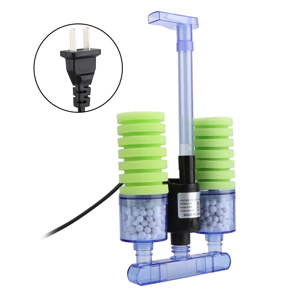 Suodoka Mini Aquarium Fish Tank Sponge Filter with Submersible Water Pump, XY-2902, 7.08 inches / 18 cm