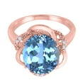 thumbnail image 5 of Mauli Jewels Women's 4.53 Carat Blue Topaz and Diamond Flower Ring in 10K Rose Gold, 5 of 6