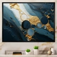 thumbnail image 2 of Designart "Essence Magic Gold and Blue Marble III" Extra Large Abstract Framed Wall Art - Modern Gold Abstract Marble Living Room Framed Canvas Art, 2 of 7