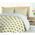 thumbnail image 5 of Ambesonne Honey Bee Duvet Cover Sets, Graphical Flying Insects, 2-Queen, Yellow Charcoal Grey, 5 of 7