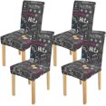 thumbnail image 1 of ABPHQTO Funda protectora para silla elástica con diseño de garabato de instrumento musical, funda protectora para asiento para comedor, Hotel, fiesta de boda, juego de 4, 1 of 4