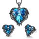 thumbnail image 1 of Hermoso regalo Ala de ángel Amor Corazón Collares y aretes Tono plateado / Tono dorado Conjuntos de joyas Cumpleaños / aniversario Joyería para el día de la madre Regalos para mujeres, 1 of 1