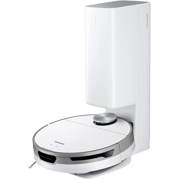Pre-Owned SAMSUNG Jet Bot+ Robot Vacuum Cleaner with Clean Station, Automatic Emptying, 5-Layer Filtering, LIDAR Technology, Self-Emptying, Smart Mapping, Wi-Fi Connected, LIDAR Navigation, Mop Combo