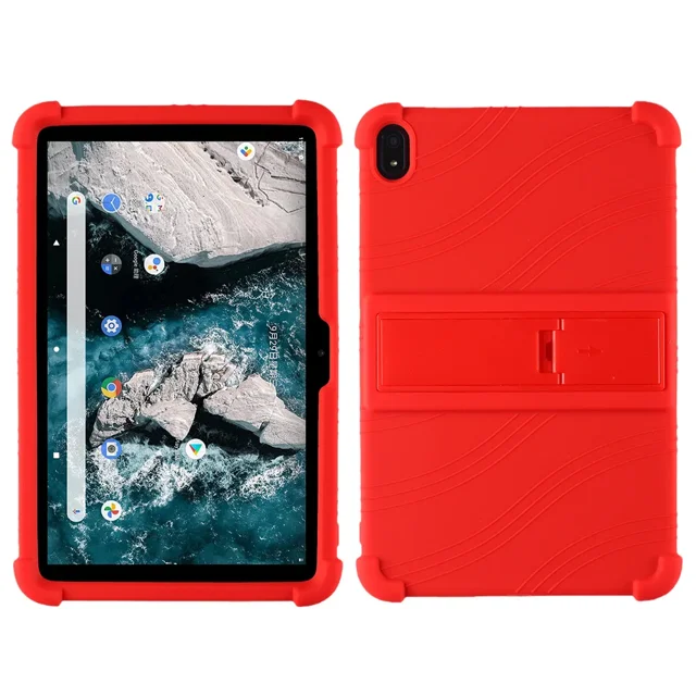Étui de Protection pour Tablette Adapté pour Nokia T20 10,4 Pouces Coque en Silicone Durable Imperméable Résistante aux Chutes Rouge