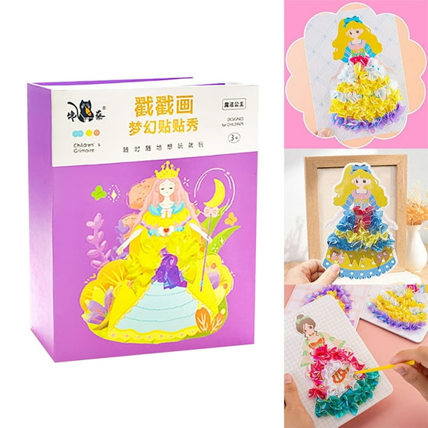 Libro de actividades de adhesivos de moda DIY para niñas - Ropa pintada a mano y diversión para colorear y estimular la creatividad y la motricidad fina