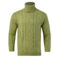 thumbnail image 5 of Sweaters for Men - Autumn Winter Slim Fit Solid Color Pattern Long Sleeve Turtleneck Lined Sweater Jacket, Cold Weather Warmth, Daily Outdoor Wear, Durable Fabric, Men's Clothing, 5 of 8