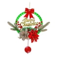 thumbnail image 2 of Corona de Navidad iluminada, adorno de corona de invierno iluminada, corona de letrero navideño para decoración de ventana interior y exterior de rojo y plata, 2 of 8