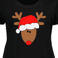 thumbnail image 4 of Inktastic Christmas Cute Reindeer in Santa Hat Women's Plus Size T-Shirt, 4 of 5