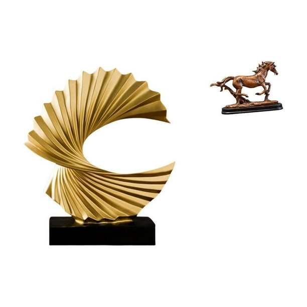 Escultura de olas,Escultura de ola Regalo moderno Oficina,Figura de caballo,Escultura de caballo en miniatura coleccionable,Estatua de animal de adorno de caballo de resina para decoración del