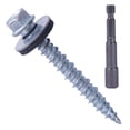 thumbnail image 1 of Tornillos metálicos para techos BHTOP de 10 x 2,5 cm de cabeza hexagonal con arandela de EPDM, 1 of 6