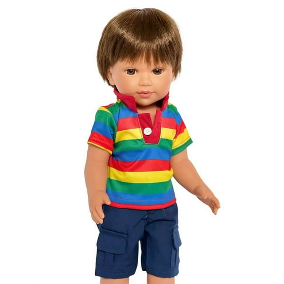 18 Inch Doll Clothes- Primary Colored Top with Navy Blue Shorts Fits 18 Inch Boy Dolls