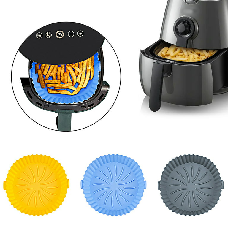 Air Fryer Silicone Liners - Reusable Non-stick Air Fryer Silicone Pot Liner  Compatible with Air Fryer Basket Accessories (Fit 2 to 2.6 Qt) 