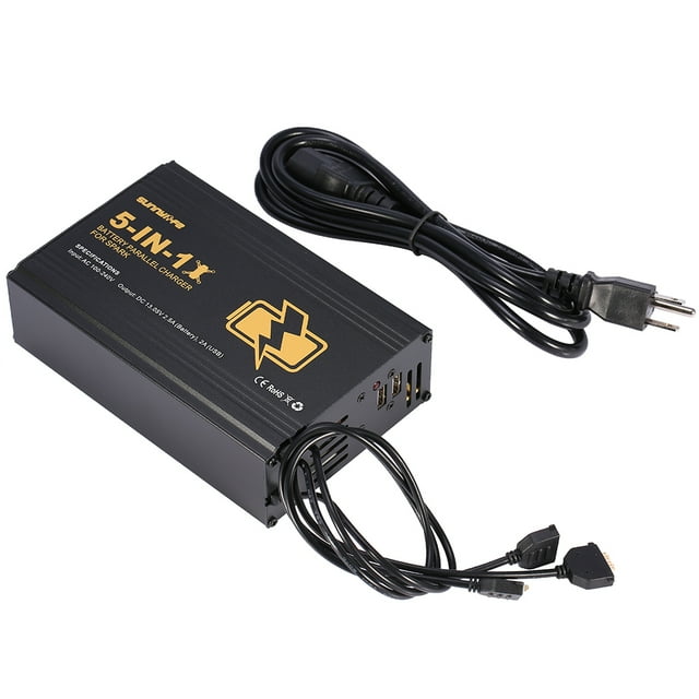 5 en 1 Drone Control remoto Batería Paralelo Cargador USB dual para DJI SPARK (Enchufe de EE. UU.)