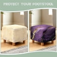 thumbnail image 6 of SCRAWLGOD Dark Violet Marble Print Ottoman Cover, Comfortable Foot Stool Sofa Slipcovers Washable Covers for Square Footrest Stool with Elastic Bottom, 6 of 7