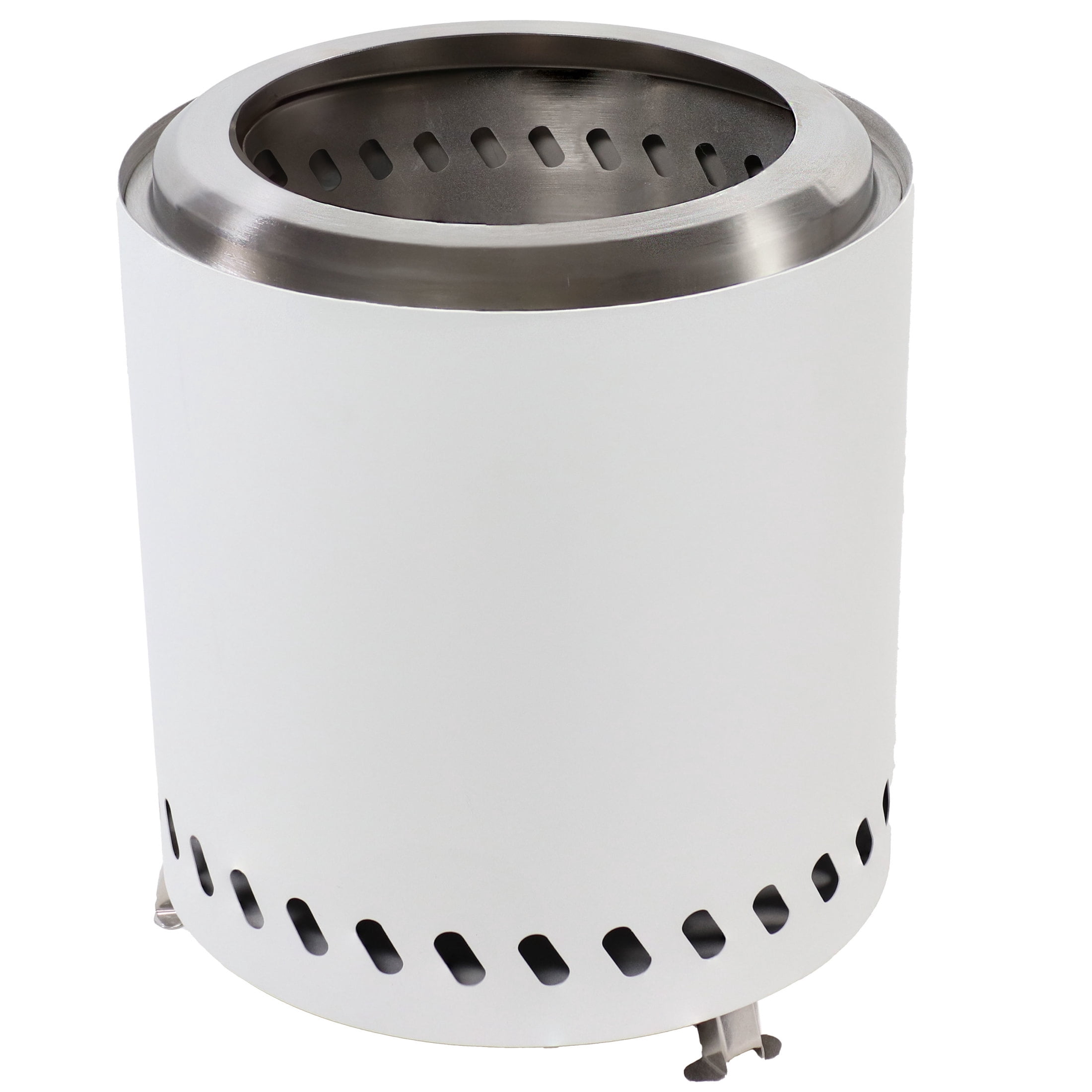 Sunnydaze 8.5" Round Wood-Burning White Finish Stainless Steel Tabletop Smokeless Fire Pit