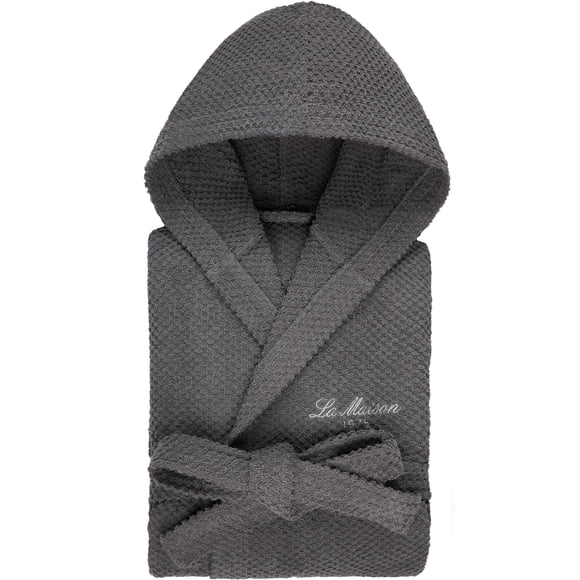 Bata de baño hombre L/XL 340gsm 100% algodón gris La Maison