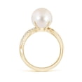 thumbnail image 2 of ANGARA Freshwater Cultured Pearl Infinity Ring in 14K Yellow Gold for Women | June Birthstone, Birthday, Anniversary, Jewelry Gift for Women | Pearl Ring, 2 of 11