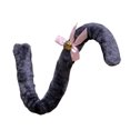 thumbnail image 1 of Visland Queue de Chat Longue en Peluche Ruban Nœud Clochette Femmes Filles Fête Cosplay Accessoires Squelette Doux Forme Flexible Queue Imitation pour Robe Jupe Leggings Jeans Danse Célébrations, 1 of 8