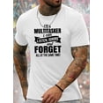 thumbnail image 3 of Men's Humorous Graphic Tee - "I'M A MULTITASKER i can LISTEN, IGNORE and FORGET" - 100% Polyester Crew Neck T-Shirt - Geometric Pattern Knit Fabric - Casual Style Slight Stretch Top, 3 of 3